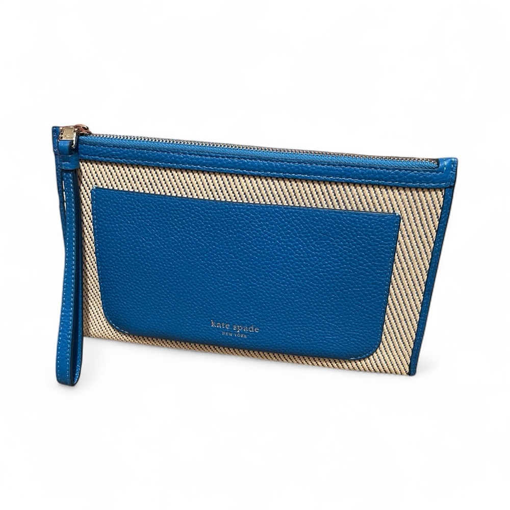 Kate Spade Blue and Tan Clutch